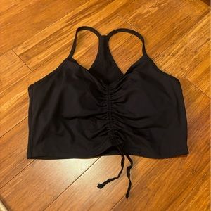 Fabletics ruched black Racerback sports bra top